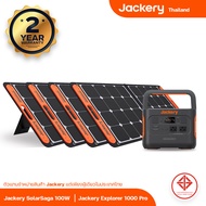 Jackery Explorer 1000 Pro Portable Power Station With Jackery SolarSaga 100W Solar Panel x4 Combo Set แบตเตอรี่สำรองไฟ 220V แบตเตอรี่สำรองพกพา Solar Generator Power for Emergency Power Camping Motor Homes Home