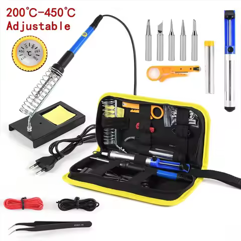 220V 15 Piece Set Of Adjustable Temperature Electric Soldering Iron Welding Tool Kit European Standa