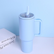 New Tumbler Thermos Cup 40oz Stainless Steel Water Bottle Leak-proof Foldable Straw Cover Travel Car
