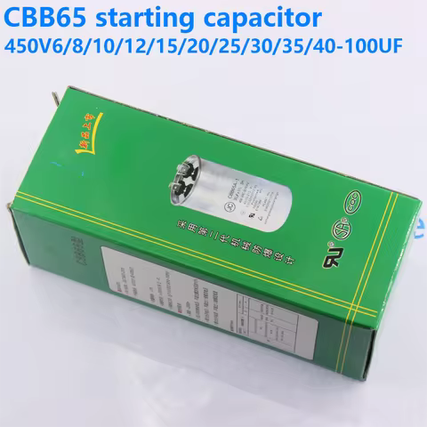 CBB65 AC Motor Capacitor Air Conditioner Compressor Start Capacitor 450VAC 20uF 25uF 30uF 35uF 40uF 