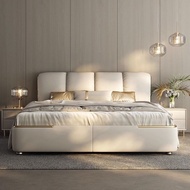 Bed Frame Italian Luxury Big Bed Modern Minimalist King/ Queen Bed Master Bedroom Napa Leather
