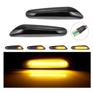 Car led Fender Side Light Turn Signal Side Light Black Body Yellow Light Running Water Light FOR E46