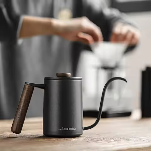 MHW-3BOMBER Hand Brewing Pot Planet Hand Brewing Coffee Pot Solid Wood Handle Stainless Steel Fine M