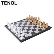 [TENOL] Magnetic Chess Set,  Chess Set Chess Checkers  Folding Chess Board for Adults