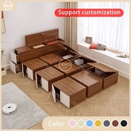 17vm Tatami bed frame Customized multifunctional storage wooden bed platform bed combination 9M4K0