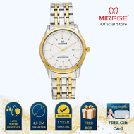 Mirage Jam Tangan Pria Analog 8830 M Silver Gold Original Stainless