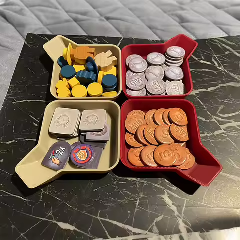 2/4pcs Colorful Game Chip Trays Game Component Stands Game Coins Storage Tray Home Sorting Tray Port