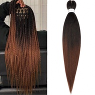Pre stretched woven hair extension 26 inch knot free box braid professional synthetic crochet woven