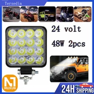 2pcs lampu tembak motor mobil truk 12 dan 24 volt 10.000lumens 48wat bahan alumunium