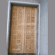 Pintu jati solid 2 daun minimalis modern bahan kayu berkualitas178