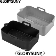 GLORYSUNY Air Fryer Baking Tray, Reusable Rectangle Air Fryer Basket, Silicone Rectangle Basket Cont