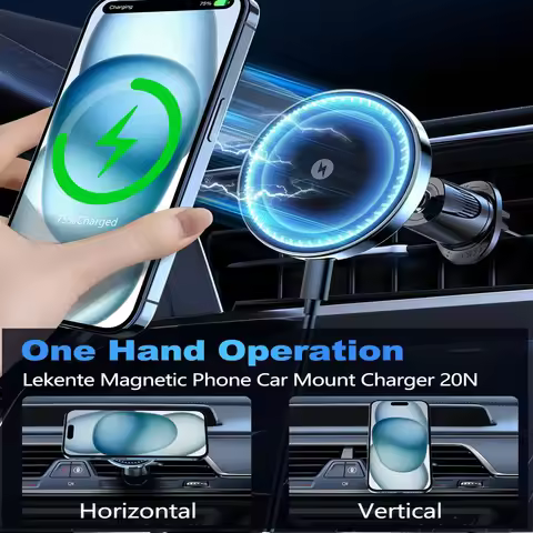 UYUXIO Magnetic Wireless Car Charger Adapter Super Fast Charging Air Vent Car Phone Holder for iPhon