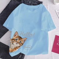 Jumbo Women's T-Shirt BIG Size xxxl 5xl 6xl 4XL 3XL XXL XL L Cat Picture T-Shirt