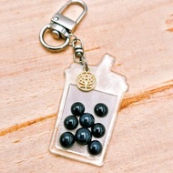 台灣美食印象珍珠奶茶窯燒玻璃鑰匙圈 珍珠奶茶 台灣伴手禮