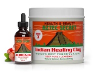 Aztec Secret - Indian Healing Clay 1 lb and Joboba Oil 2 oz Bundle