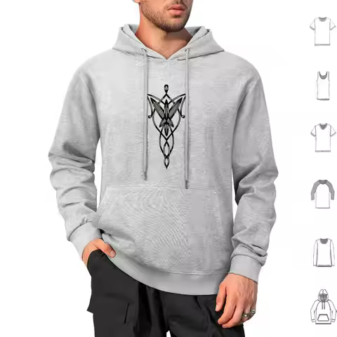 Evenstar Pendant Hoodie Cotton Long Sleeve Evenstar Evenstar Pendant Aragorn Arwen The Two Towers Re