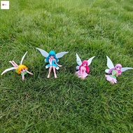 4PCS Tiny Fairy Garden Ornaments - Fantasy Micro Landscape Decor for Plant Pots