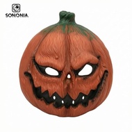 [SONONIA] Scary Pumpkin Face Covering Creepy Full-Coverage Pumpkin Face Covering Textured for Costum
