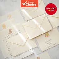 Vintage Writing Paper Set: 4 Sheets and 2 Envelopes for Love Letters and Event Invitations