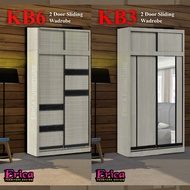 [Erica] KB3/KB6 Sliding 2 Door Wardrobe + Top / 5ftx7.5ft / 4ft'x7.5ft (FULL INSTALLATION)