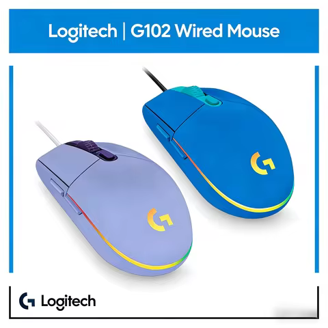 Logitech G102/G203/G304/G305 LIGHTSYNC Wired Gaming Mouse, 8000 DPI, RGB, 6 Programmable Buttons for