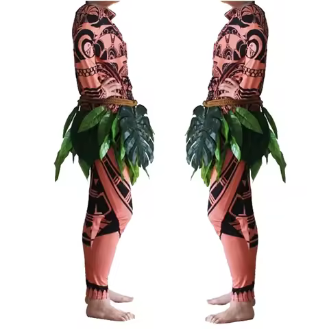 Maui Costume hauts pantalons Halloween adulte enfant Cosplay tatouage robe carnaval Moana tenue homm