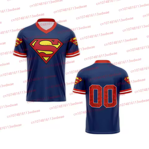 Marvel Men Rugby Superman football jersey Unisex Justice League Jersey Fitness The Avengers Kit KID 