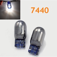 2pcs White Light T20 7440 7441 992 WY21W w21w Chrome Plated Bulb Silver Reversing Direction 12V