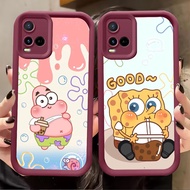 A-17 Spongebob Case for VIVO Y02t Y21 Y02a Y33s Y02 Y21a Y21e Y21s Y33t Wine Red