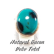 CINCIN BATU AKIK NATURAL BACAN DOKO TOTOL KRISTAL HIJAU KE BIRU TEMBUS