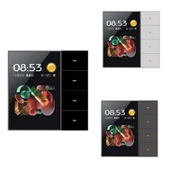 Tuya Zigbee 3.5 Inch Smart Wall Switch Touch Screen 4 Groups Switch 8-Way Scene Radar Sensor Dimming