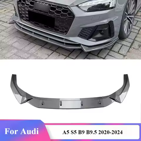 Car Front Bumper Lip Spoiler Splitter Diffuser Retrofit A5 8W TFSI TDI S-Line For Audi A5 S5 B9 B9.5