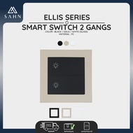 [SAHN] สมาร์ทสวิตช์ 2 ปุ่ม (Smart Home) Smart Switch 2 Gang (E02-IOTT) สวิตช์ไฟอัจฉริยะ ใช้งานผ่านแอ