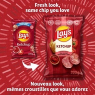 【新到貨 BB:6月14 賣完即止】加拿大製造 空運到港 Lay’s Lays Ketchup Potato Chips 茄汁味薯片 220g