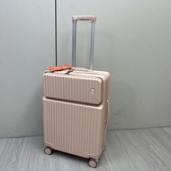 全新外貿出口22吋粉色前置開蓋行李箱