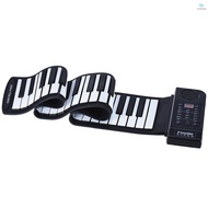 【In stock】Portable Silicon 61 Keys Roll Up Piano Electronic MIDI Keyboard with Built-in Loud Speaker H6EC