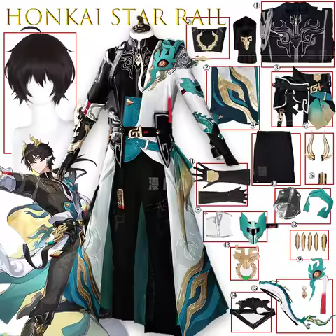 BHonkai Star Rail Dan Heng Cosplay Costume Wig Permansor Terrae Uniform New Skin Headwear Party For 