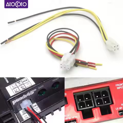 4 6 Pin Speaker High Level Input Plug Power Wire Harness for Rockford Fosgate Punch Amplifier 45HD 7
