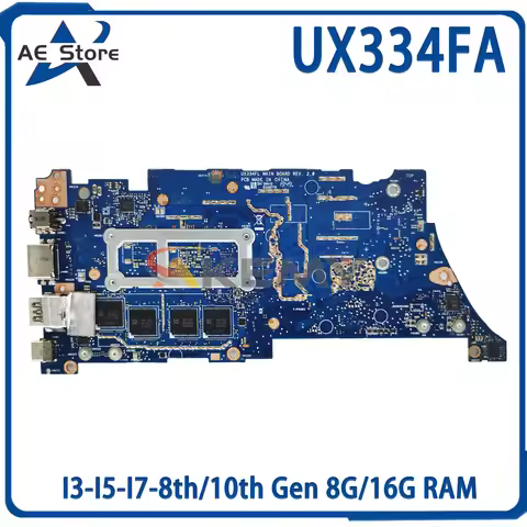AE UX334FA Mainboard For ASUS UX334FL UX334FLC UX434FLC UX434FA UX434FL Laptop Motherboard I3-I5-I7-