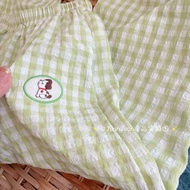 HYS kids long pants girls kids pants 女童长裤 Girls Seersucker Plaid Mosquito-proof Pants Summer Cartoon