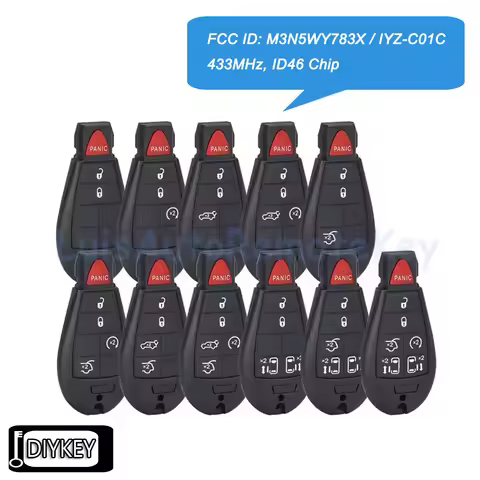 3 4 5 6 7 Buttons Remote Car Key Fob 433MHz ID46 Chip for Dodge Caravan for Chrysler Town & Country 
