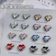 Crystal Crooked Heart Nail Art Diamond Jewelry /  Silver Nail Diamond Jewelry / Alloy crystal heart 