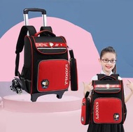 全城熱賣 - 多用途拉桿背包 拖拉旅行袋 雙肩包 書包（大紅）(平行進口)