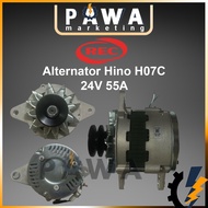 REC 100% Authentic Alternator Hino H07C H07D with IC 24V 55A AL-5001 Double Pulley