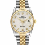 【大眾名錶】ROLEX勞力士 16233 Datejust 蠔式日誌 18K半金 原面未翻寫 白紀念面 大眾名錶G232