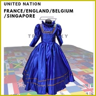 ♒ ◵ ◿ UNITED KINGDOM INGLAND FRANCE united.nations costume girl UN.costume Girl