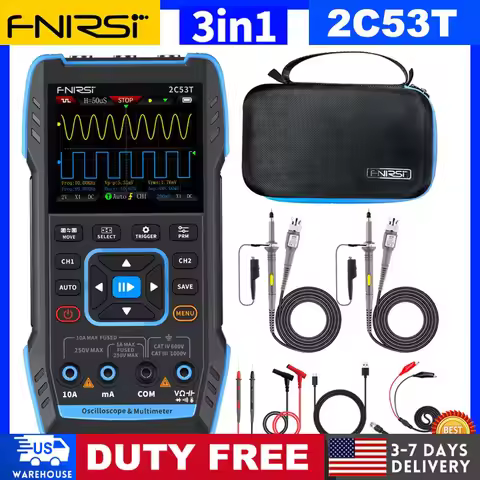 FNIRSI 2C23T 2C53T Upgrade 50MHz Handheld Digital Oscilloscope Multimeter Signal Generator 3 in 1 Du