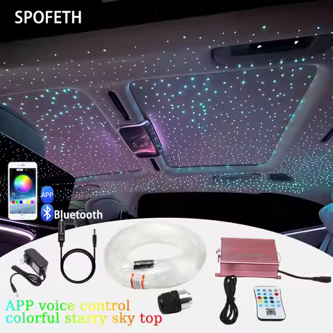 12V Car Flashing Starry Sky Roof, Turntable rainbow Roof Modified with Starry Sky, Car Sunroof Ambie