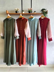 MAXI AGATHA DRESS GAMIS SHAKILA ORGANZA GAUN MUSLIM DRESS MUSLIMAH 4 WARNA