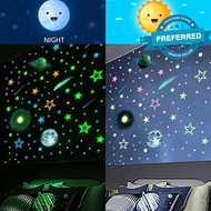 Three Color Star Luminous Decorative Wall Stickers Living Bedroom Decoration Room U6m2